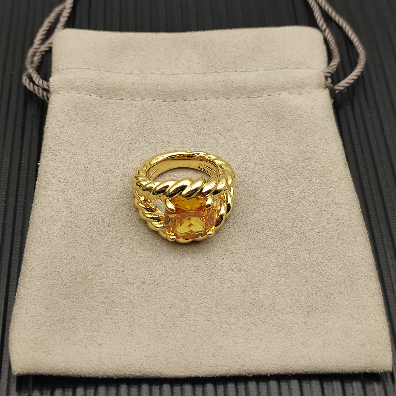David Yurman Gold Citrine Ring